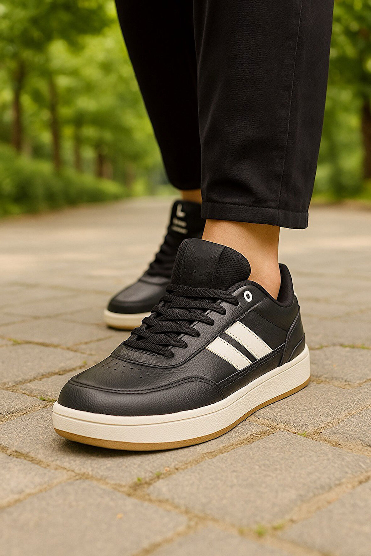 Günlük Unisex Sneaker Bağcıklı Oval Burun Dikiş Detay Tırtık Taban Bilek Destekli Spor Ayakkabı 351