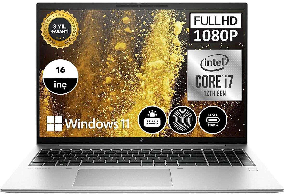 HP ELITEBOOK  860 g9 İNTEL CORE İ7 1255U 16gb 512gb SSD Windows 11 Pro 16" WUXGA Taşınabilir Bilgisayar 5P741EA05