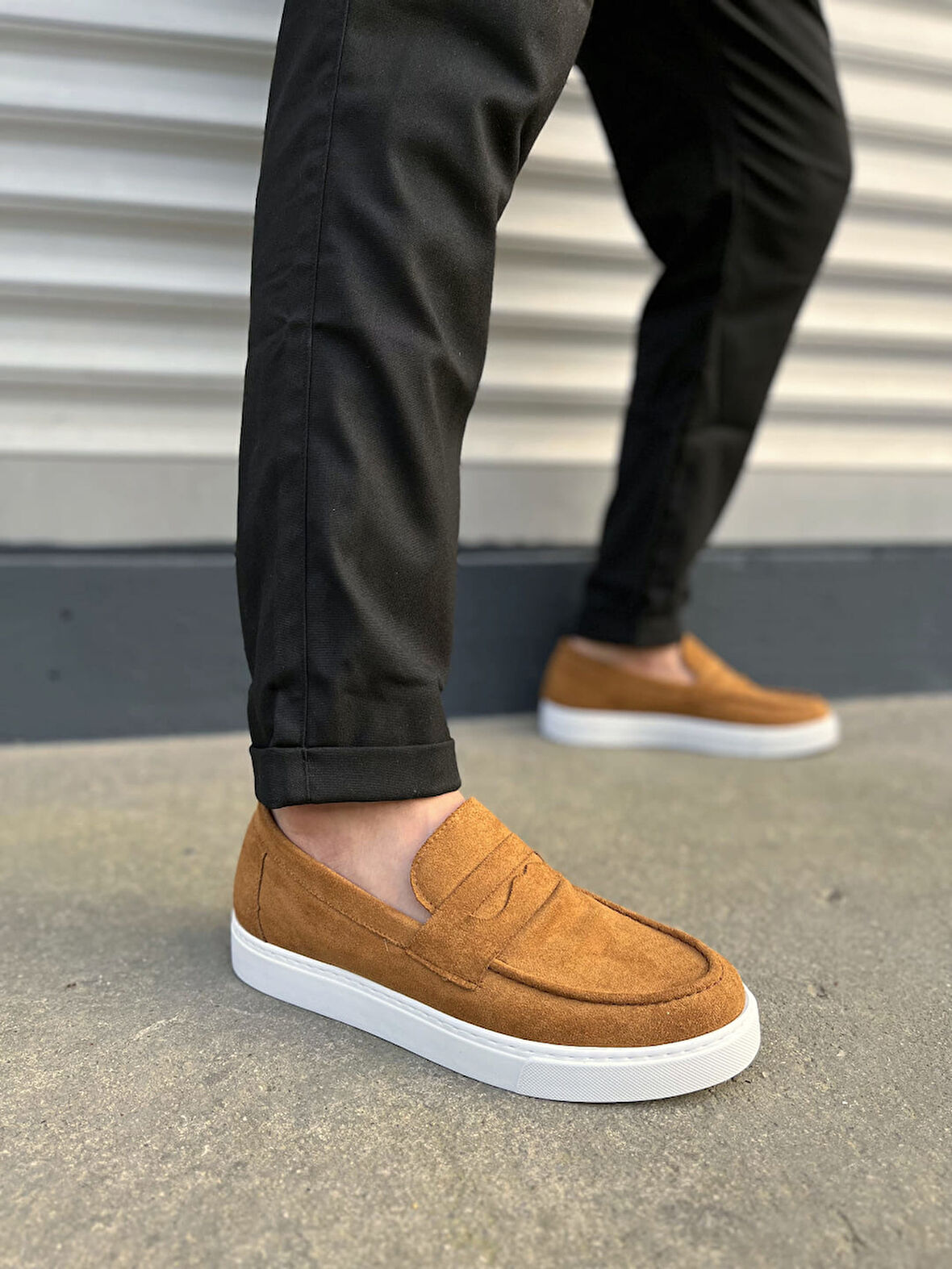 JY180 Estilo X Bağcıksız Süet Erkek Günlük Spor Klasik Ayakkabı SBT - Taba