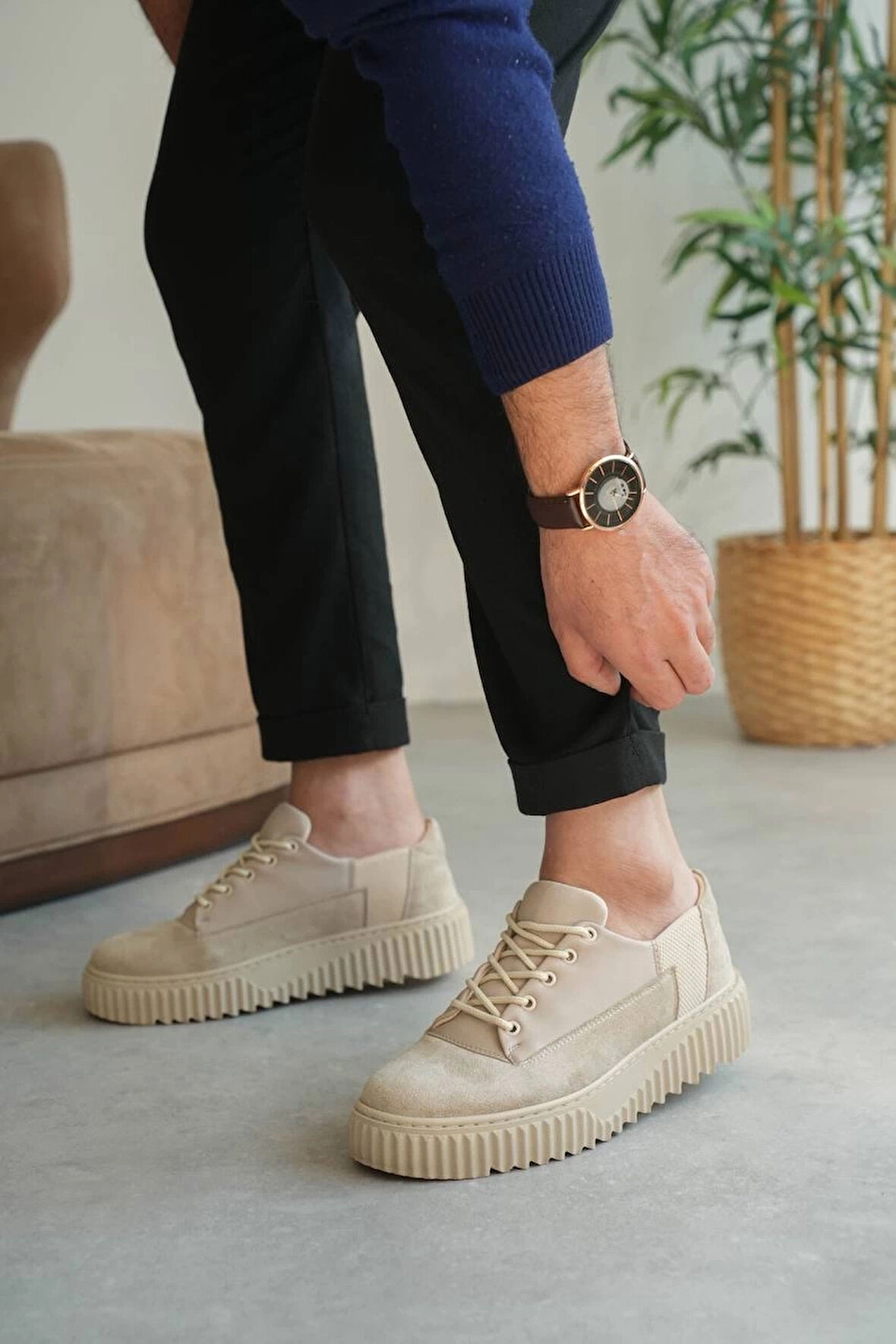 KB-X516 Kuback Bej Süet Günlük Erkek Ayakkabı