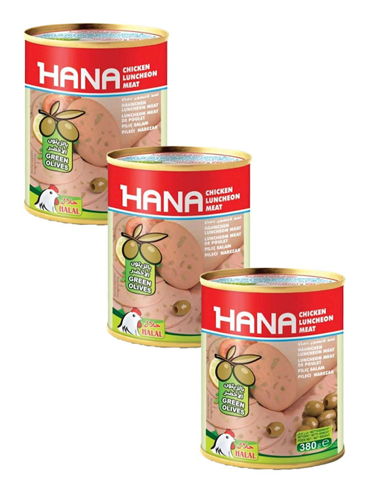 Hana Yeşil Zeytinli Salam 380 Gr X3 Adet