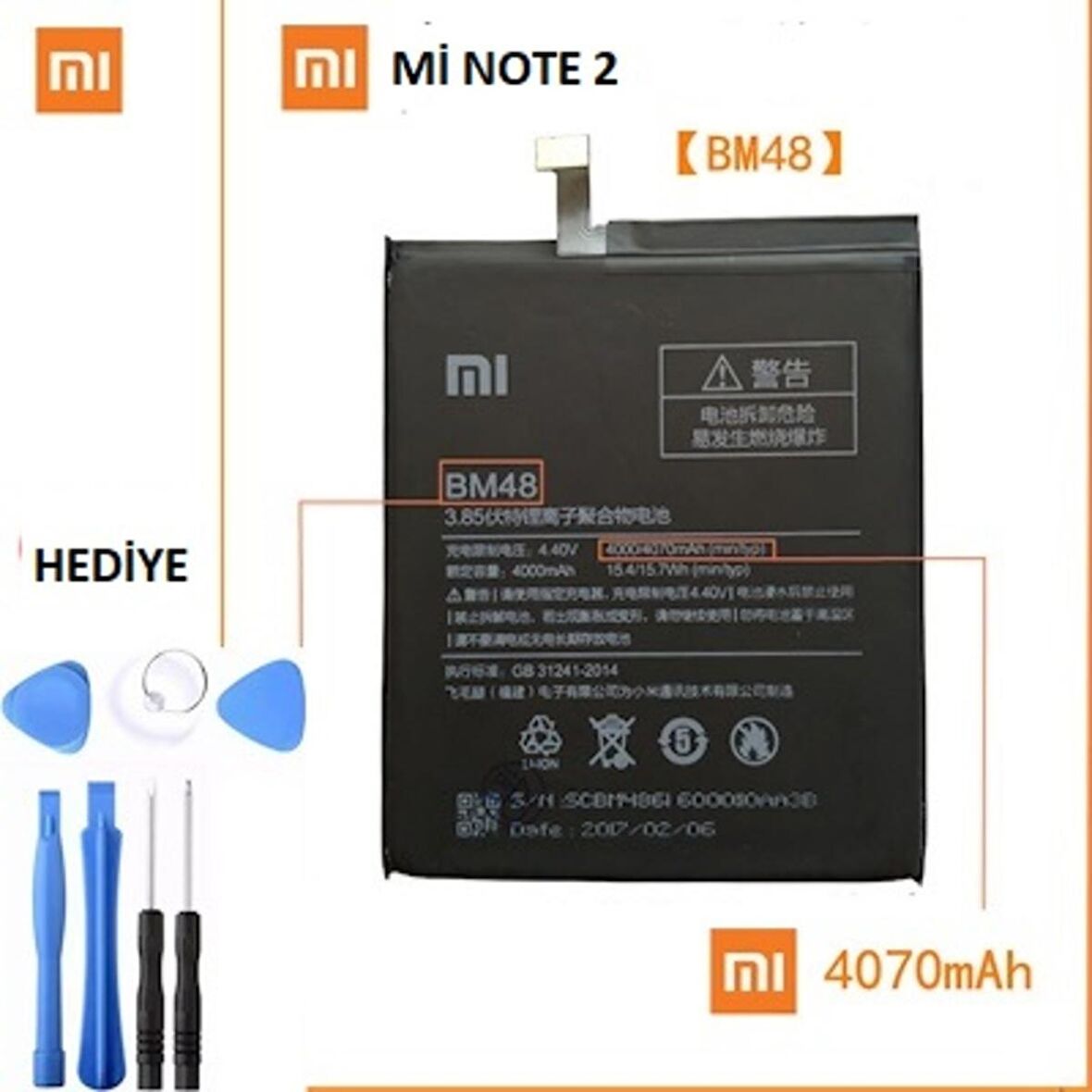 Xiaomi Mi Note 2 Pil Batarya Bm48 ve Tamir Seti