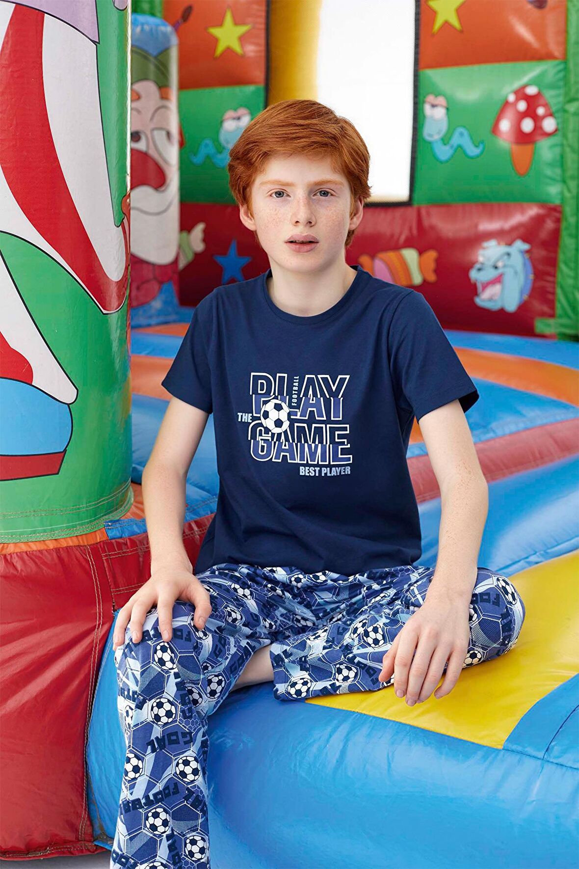 Aydoğan Erkek Çocuk  Bora Kısa Kol Lacivert Pijama Takım 240510