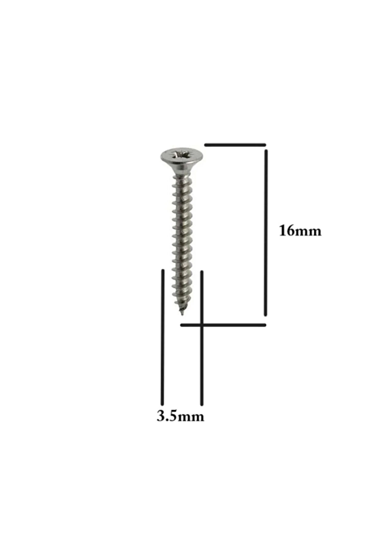 Sunta Vidası 3.5x16mm Ahşap Vida Raf Vidası Ahşap Tahta Mobilya Vidası Kısa Vida 100 Adet