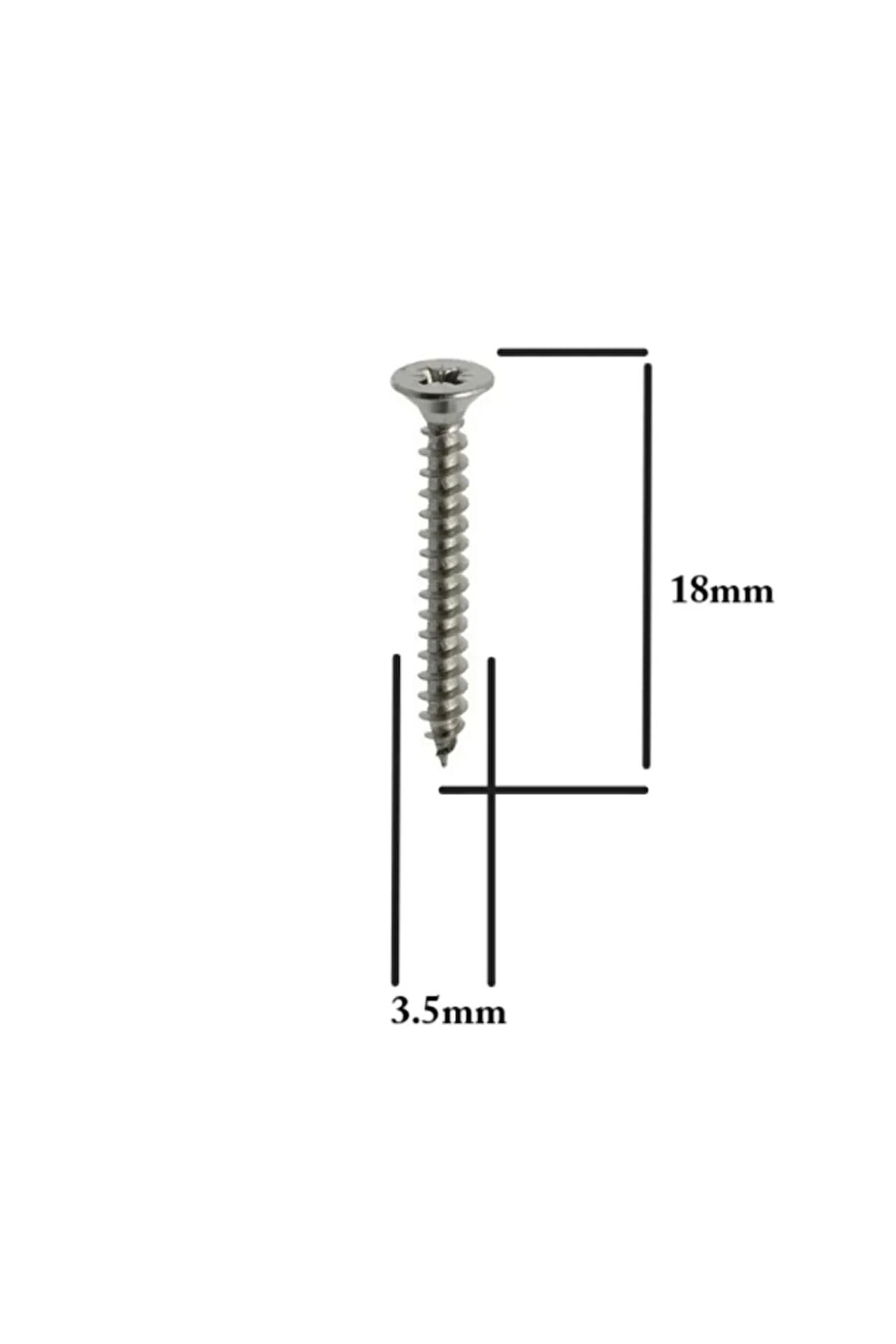 Sunta Vidası 3.5x18Mm Ahşap Vida Raf Vidası Ahşap Tahta Mobilya Vidası Kısa Vida 100 Adet