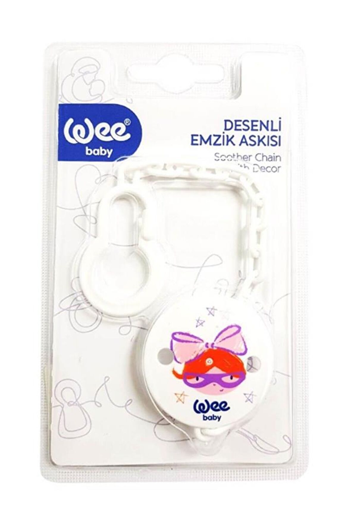 Wee Baby 901 Desenli Emzik Askısı Somon