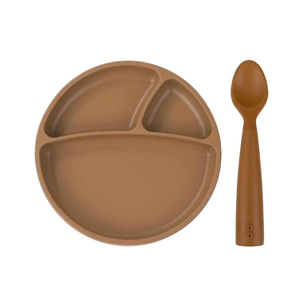 Oioi Vakum Tabanlı Silikon Tabak Ve Nam Nam Kaşık 2'Li Set