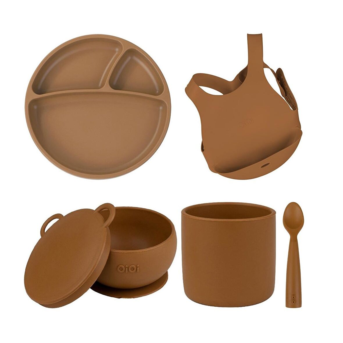 Oioi Silikon Beslenme Seti 5 Parça Önlüklü