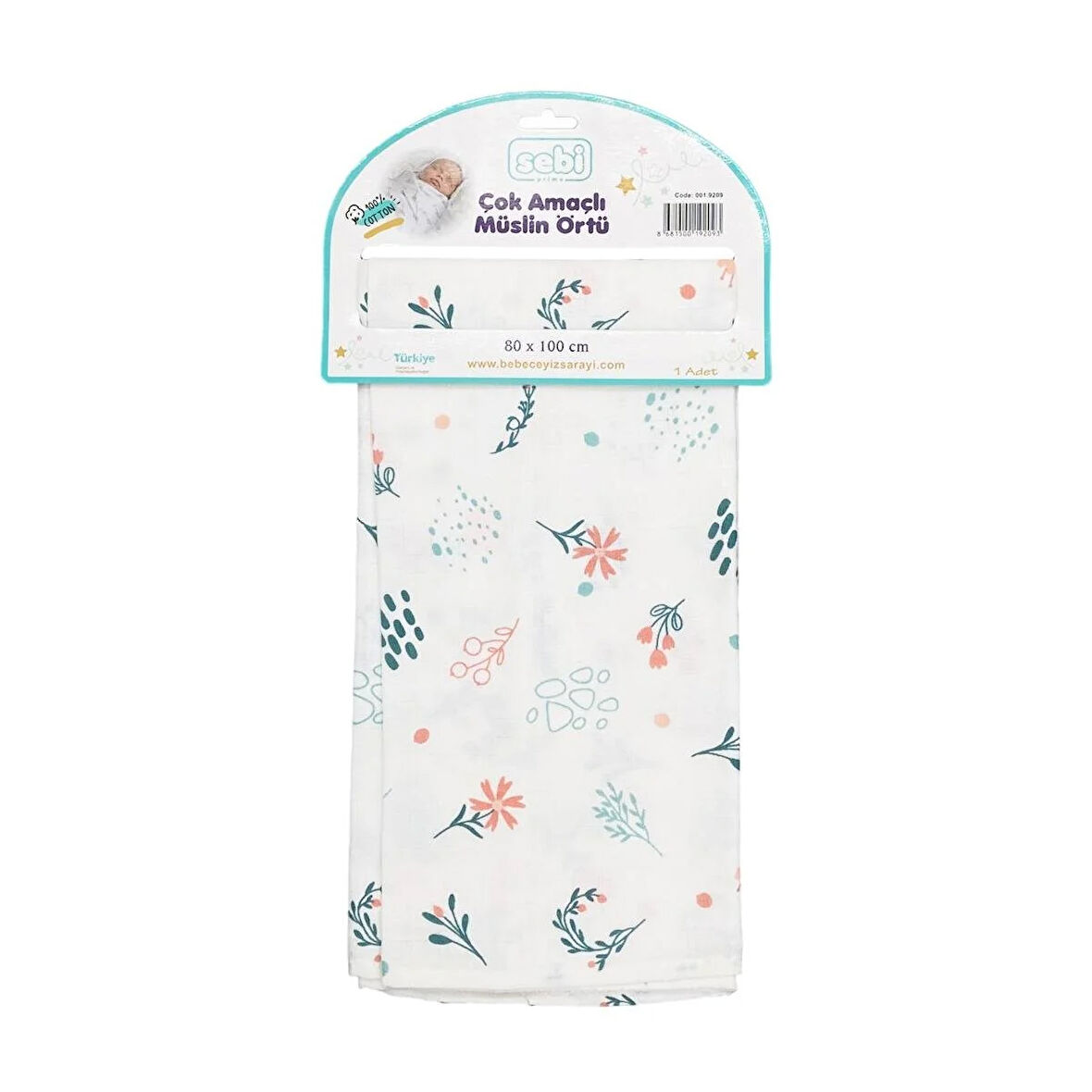 Sebi Bebe Çok Amaçlı Müslin Örtü 80x100 Cm