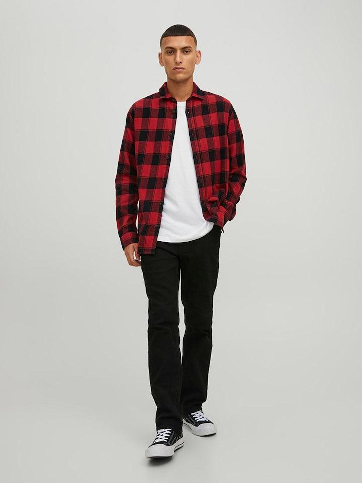 JACK&JONES 12212128 KARELI UZUN KOL GOMLEK