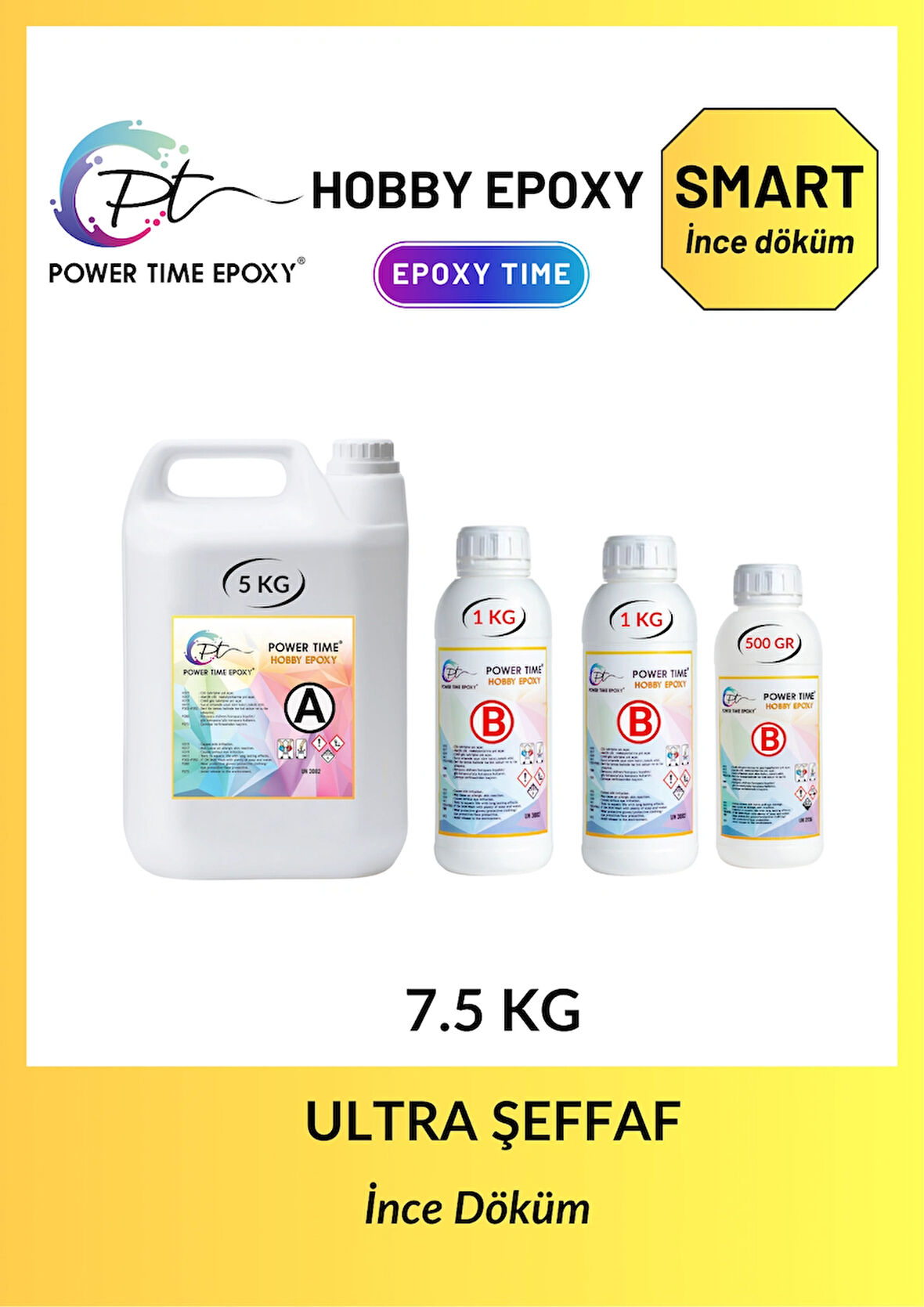 7.5 kg Hobby Epoxy Smart/ Şeffaf Epoksi Reçine Ince Döküm