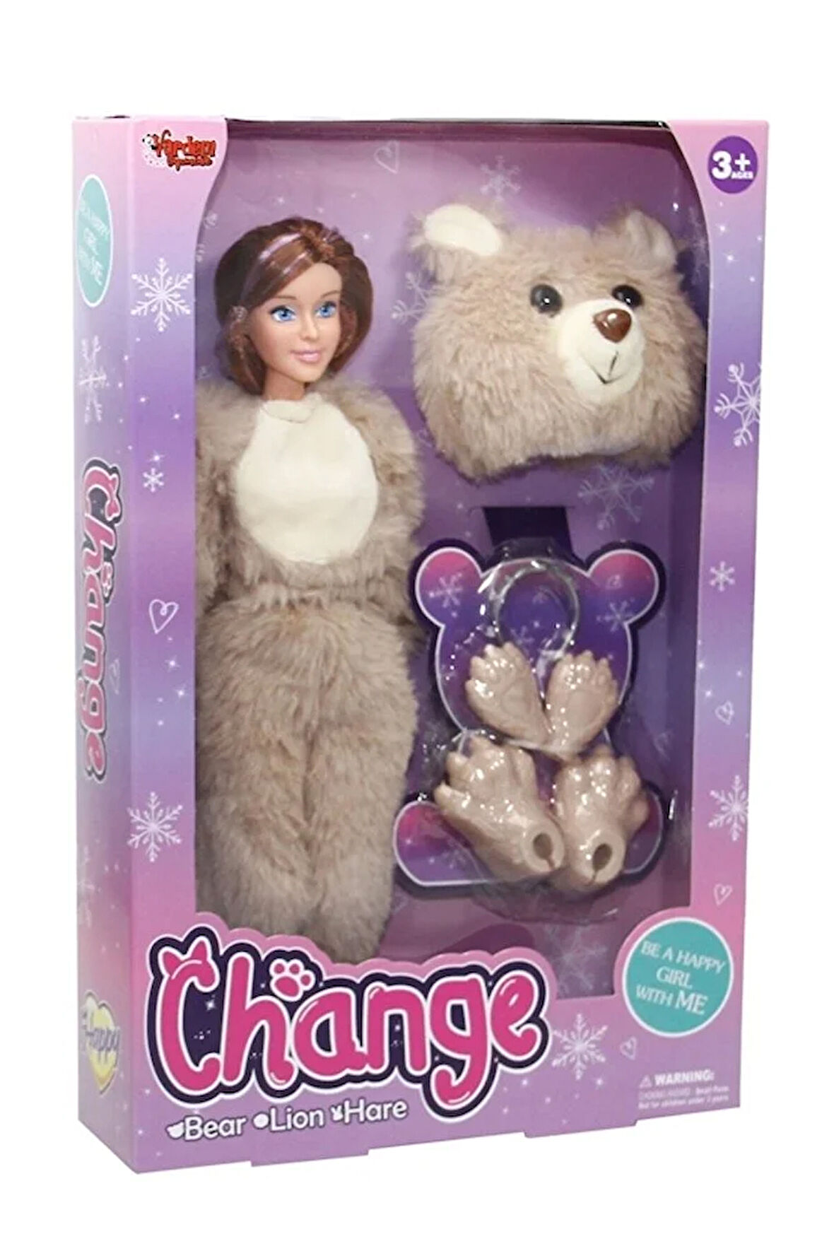 Kutulu Aksesuarlı Hayvan Kostümlü Bebek Ayı - Oyuncak Peluş Ayı Gibi Bebek