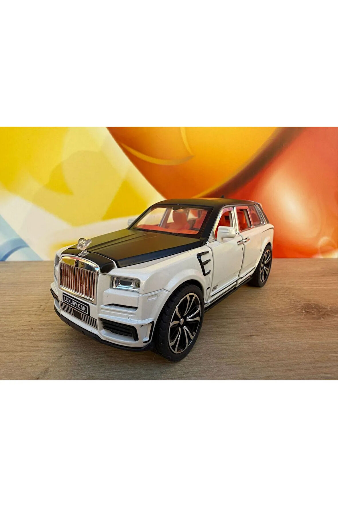 Oyuncak Metal Işıklı Ses Efektli 1:24 Rolls Royce Jeep Araba Die Cast Koleksiyonluk 18CM
