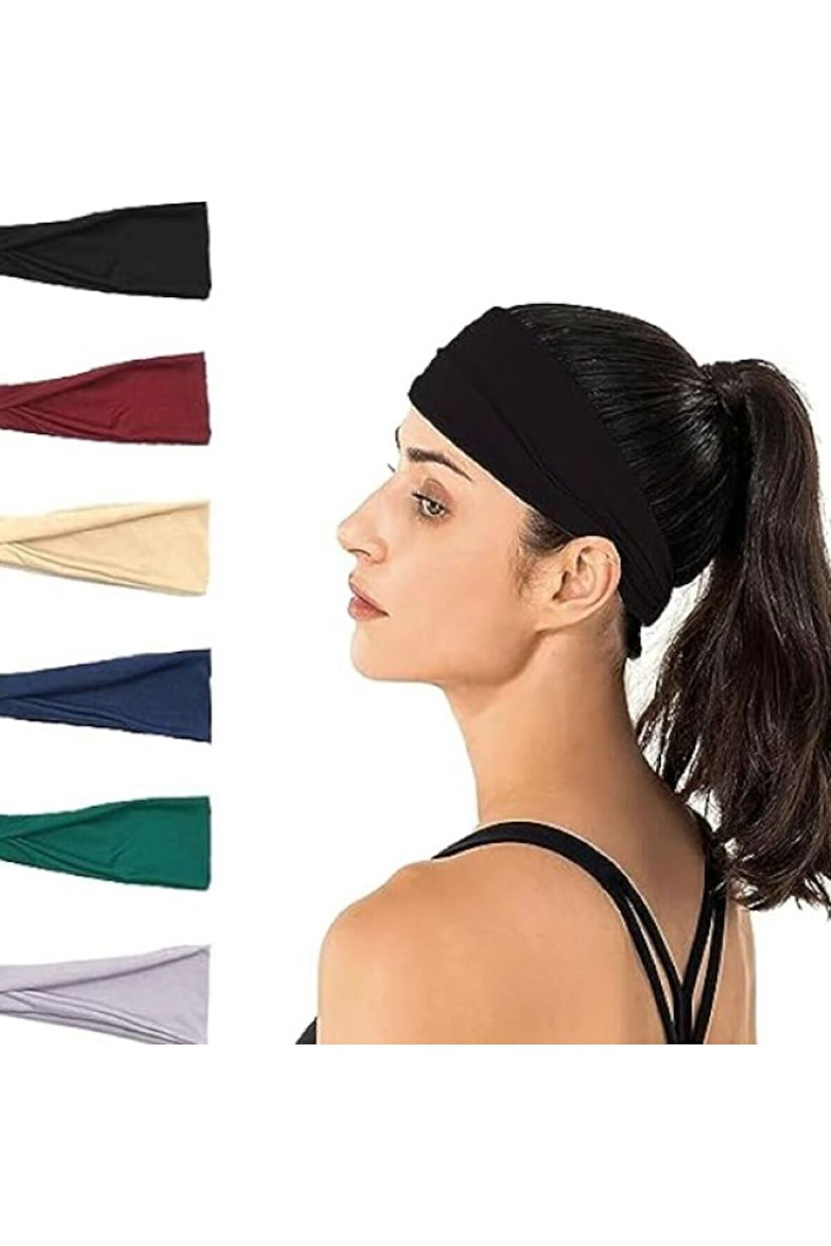 Elastik Yoga Bandı Spor Ter Bandı Kadın Erkek Koşu Spor Bandaj Kafa Bantları