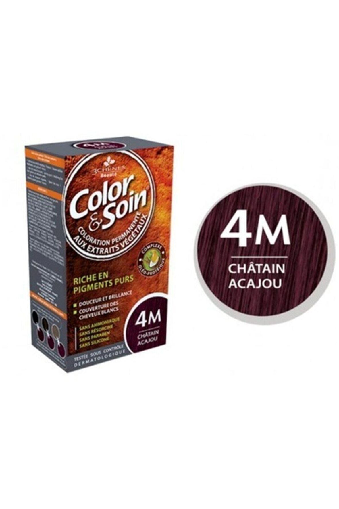 Organik Saç Boyası Color&soin 4m Chatain Acajou Maun Kestanesi
