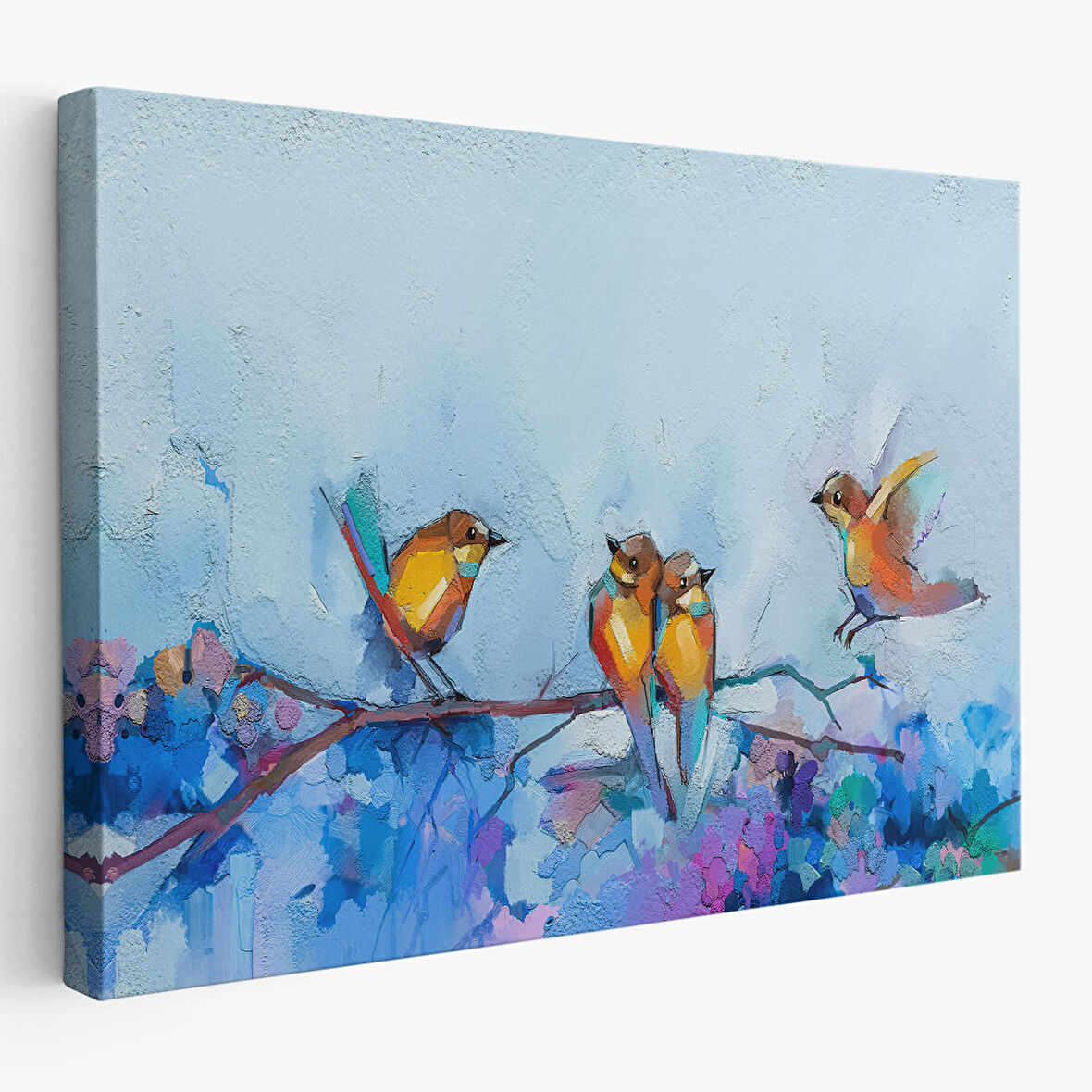 Bahar ve Kuşlar Manzaralı Dekoratif Duvar Tablosu-3529
