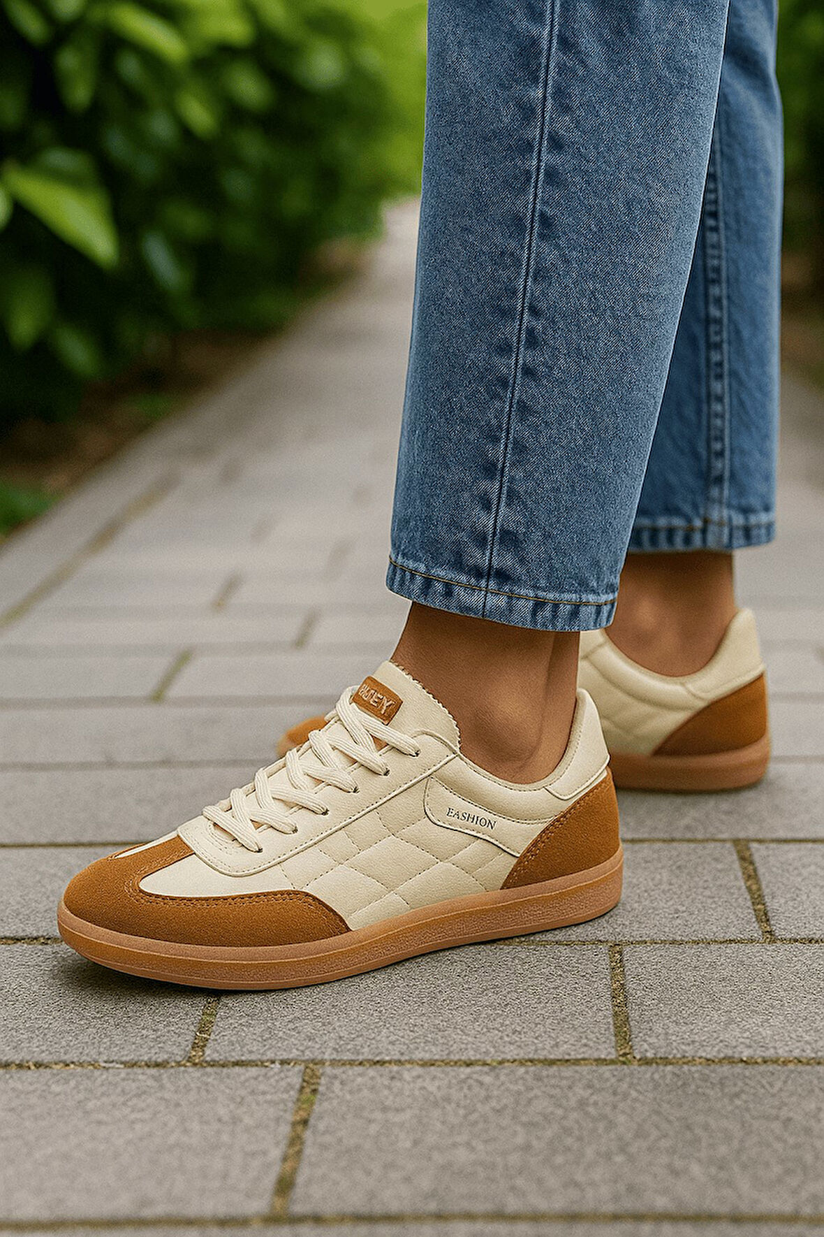 Günlük Unisex Sneaker Bağcıklı Dikiş Detaylı Oval Burun Tırtıklı Taban Hafif Spor Ayakkabı 353