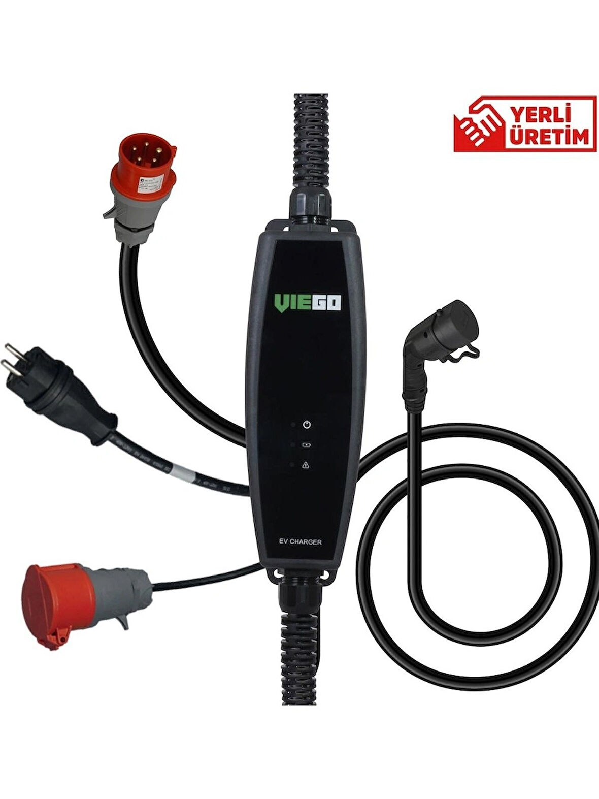 Viego Taşınabilir Elektrikli Araç Şarj Cihazı 11/22KW MOD 2 16/32 Amper, Dönüştürücü Fiş Hediyeli 5 mt Şarj Kablosu, Cee 3 Fazlı Fiş