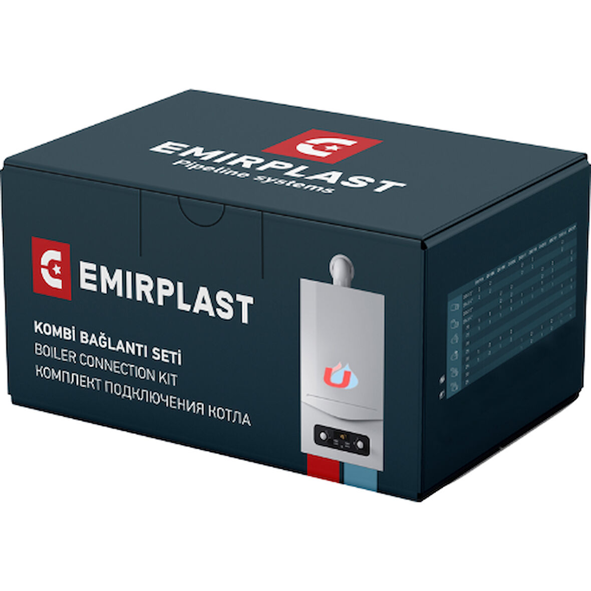 Emirplast Kombi Alt bağlantı montaj seti düz pp 8`li Paket