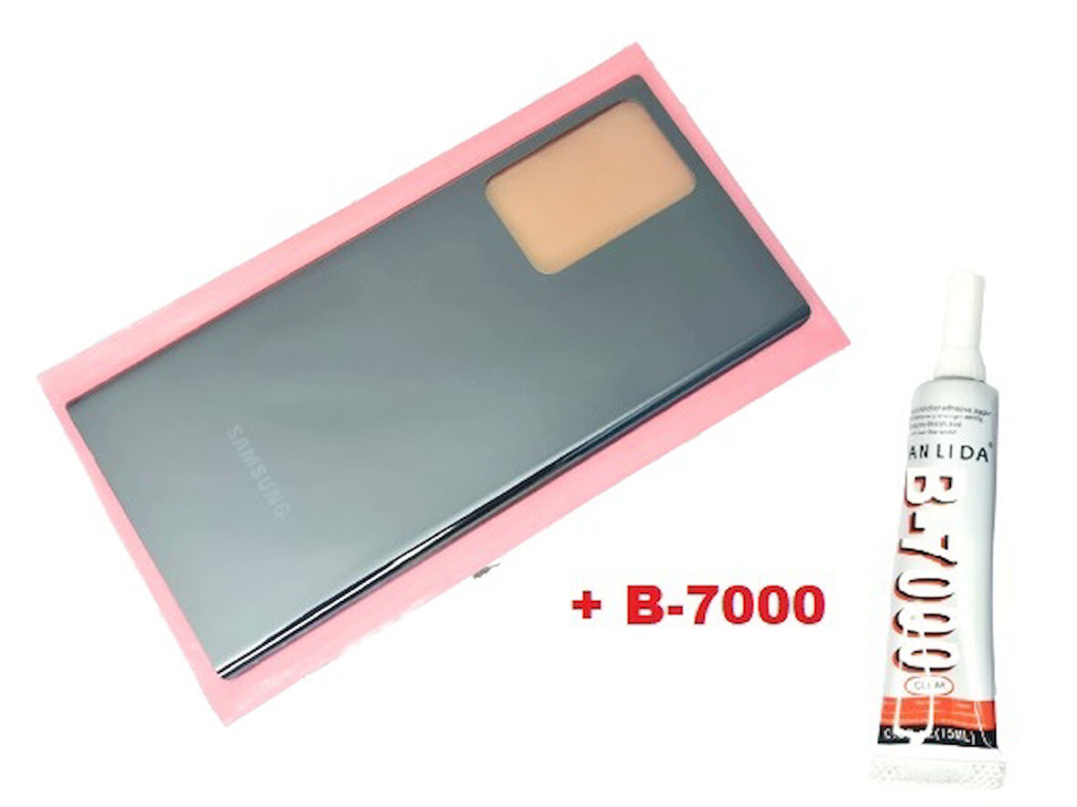 Tkgz Samsung Galaxy Note 20 ULTRA Arka Pil Batarya Kapağı (CAM+B-7000) SİYAH