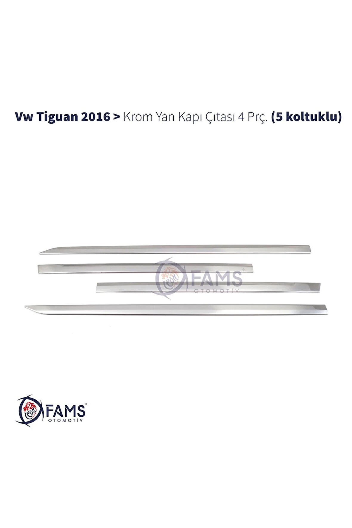 Vw Tiguan Krom Yan Kapı Çıtası 4 Parça 2016 > Paslanmaz Çelik  (5 koltuklu)