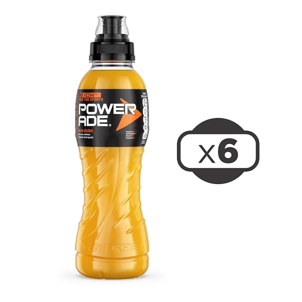 Powerade Sun Rush 500 Ml Portakallı Spor İçeceği x 6 Adet