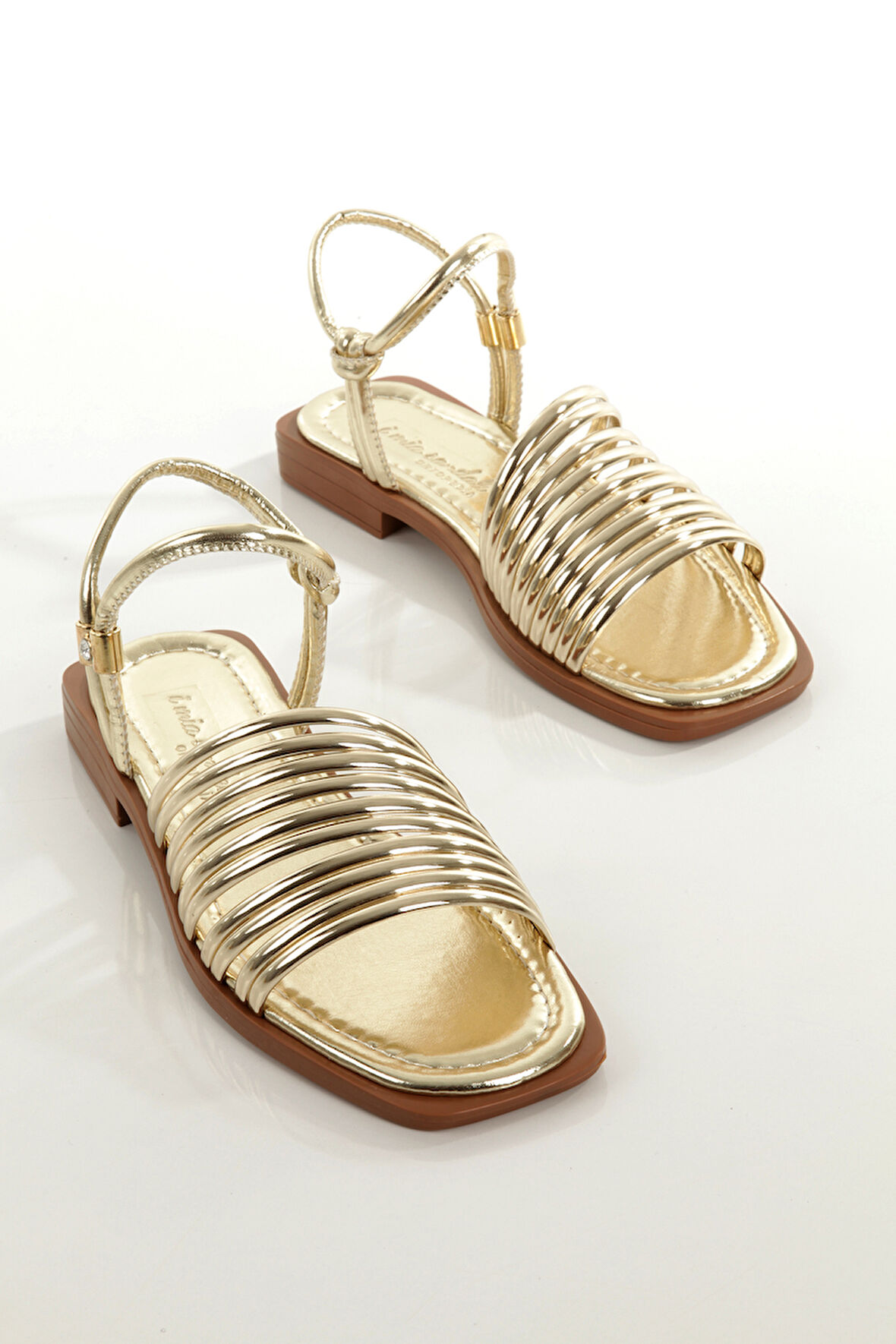 MİA026-1565 Kadın Çoklu Biyeli  Abiye Günlük-Düğün-Eğlence-ALTIN Tatil Terliği