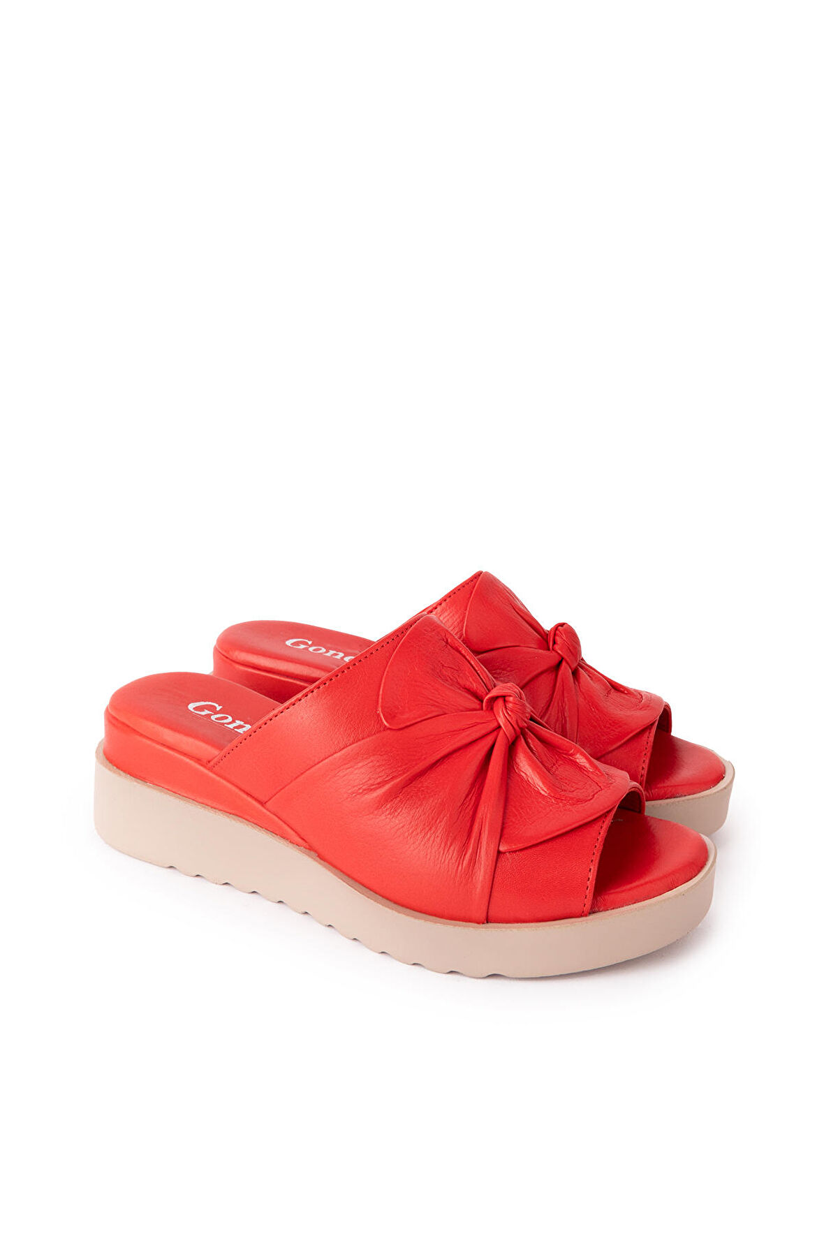 Gondol Hakiki Deri Şık Günlük Terlik elnr.454