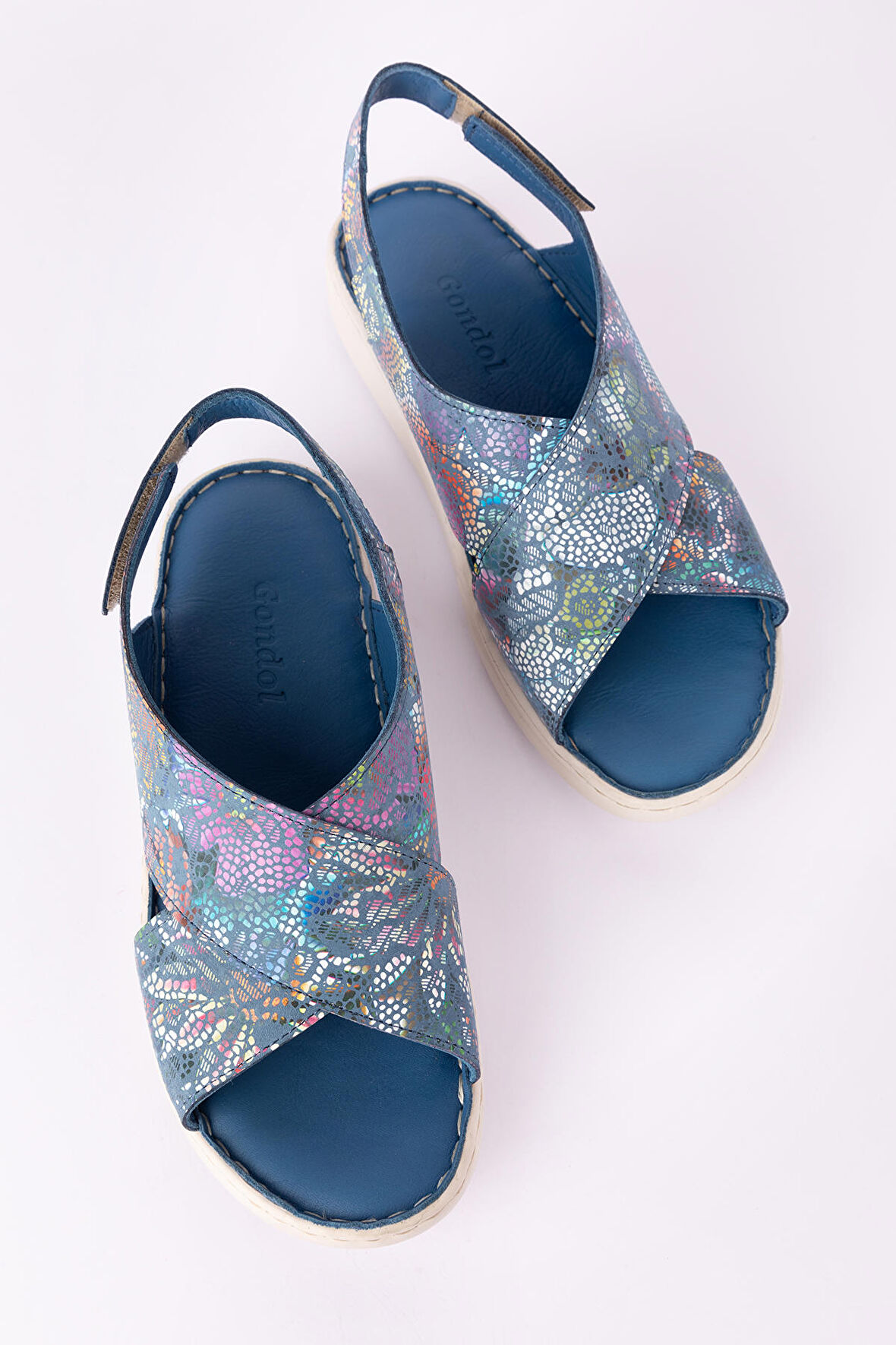 Gondol Kadın Hakiki Deri Rahat Cırtlı  Sandalet byz.253