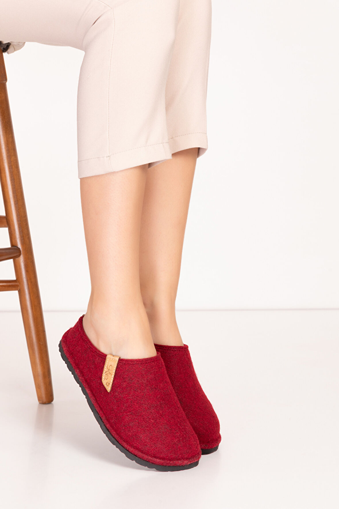 GONDOL İÇİ DIŞI KEÇE RAHAT VE HAFİF EV TERLİĞİ EV.320 - Bordo - 41