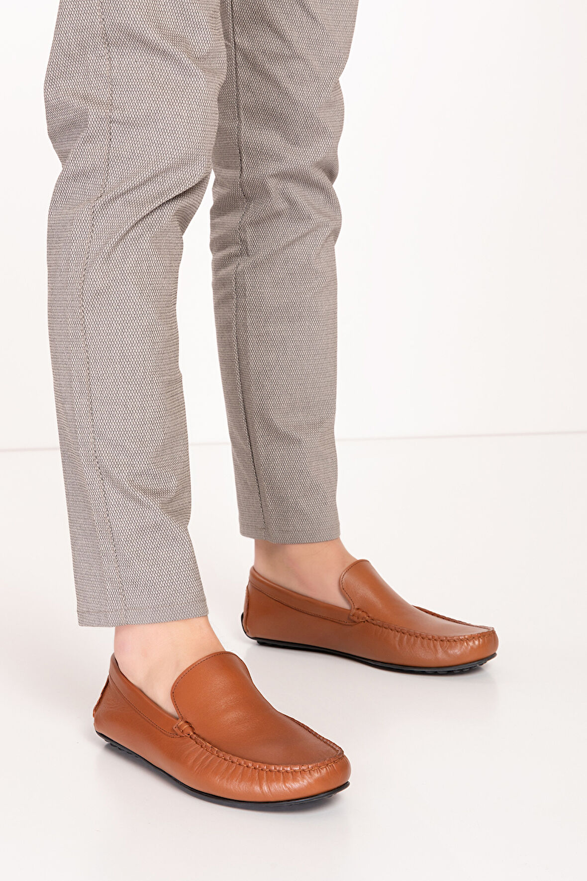 Gondol Erkek Hakiki Deri Hafif Taban Loafer Ayakkabı tx.10860 - Taba - 45