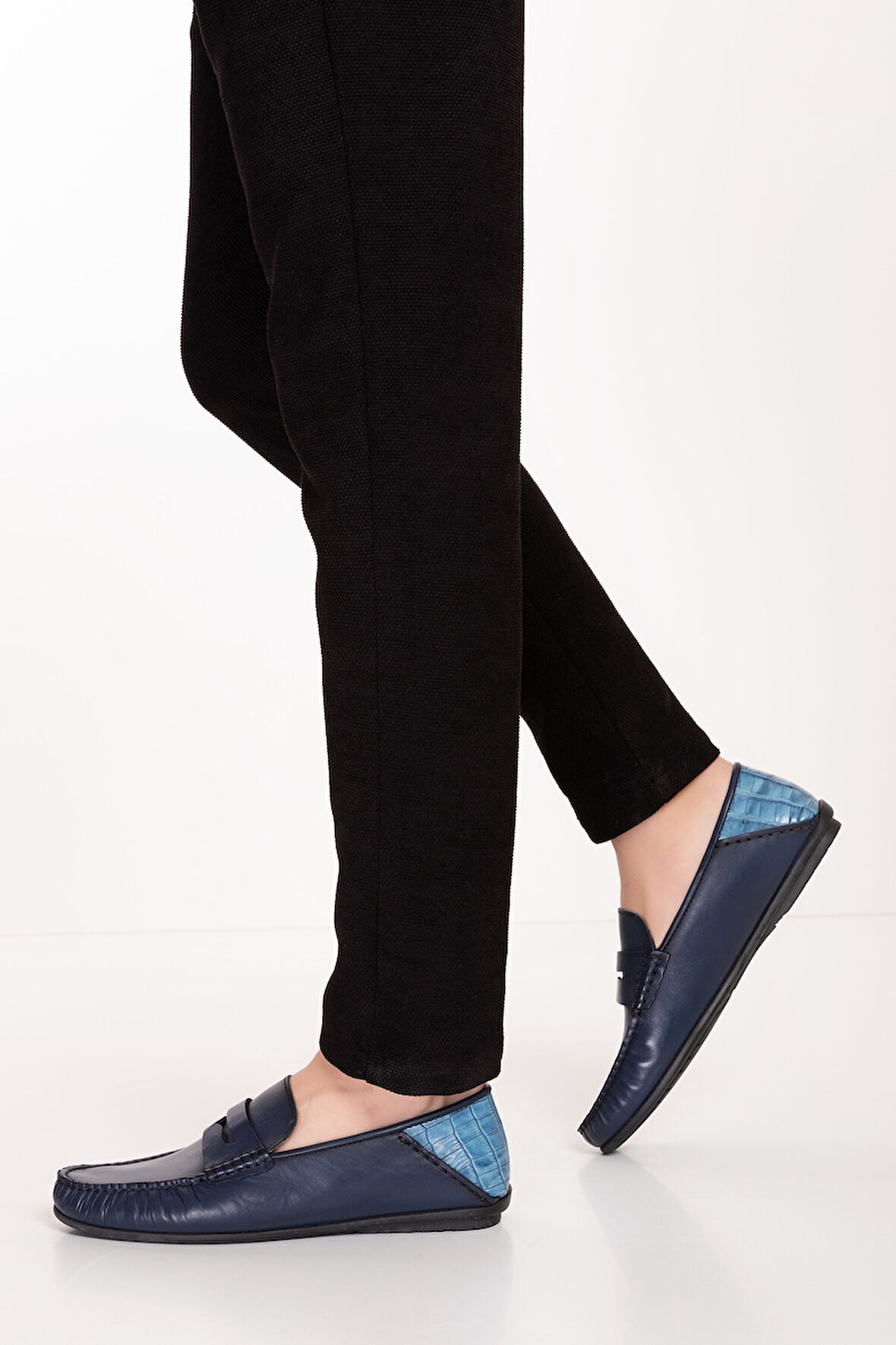 Gondol Erkek Hakiki Deri Hafif Taban Loafer Ayakkabı tx.13023 - Lacivert - 43