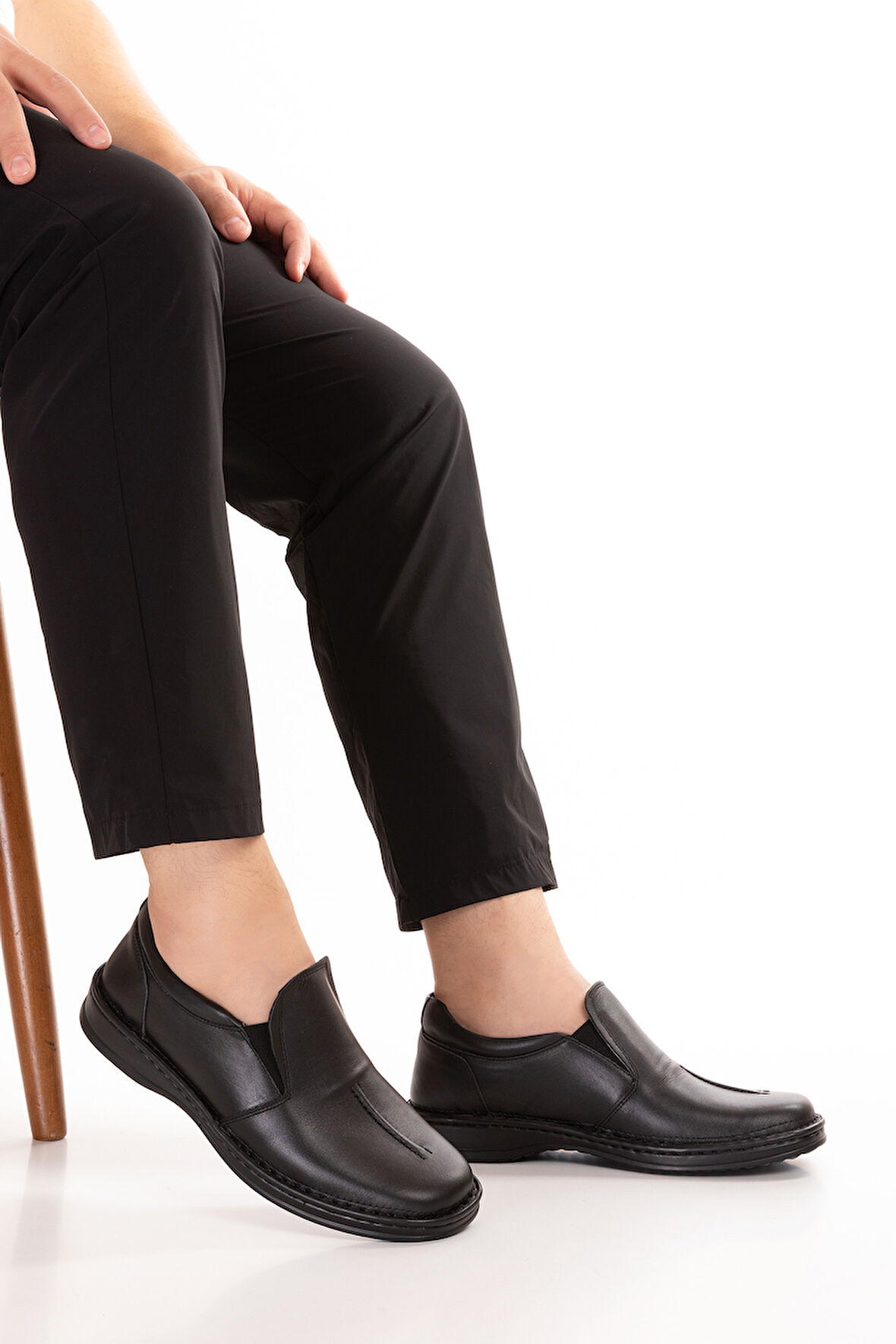 Gondol Erkek Hakiki Deri Günlük Klasik Ayakkabı kml.2023 - Siyah - 46