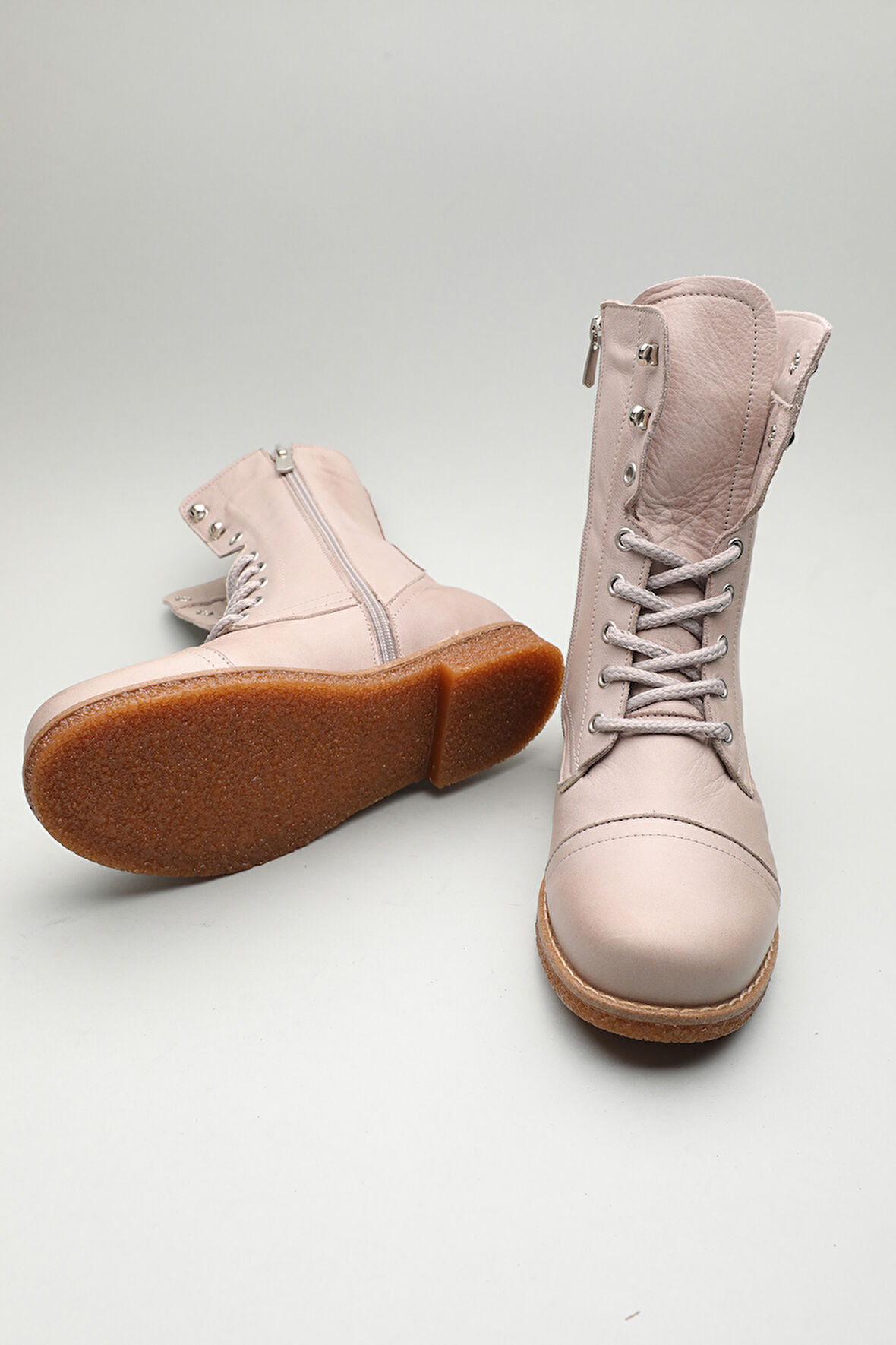 Gondol Hakiki Deri Günlük Hafif Yumuşak Postal Bot zx.1150 - Gri - 37