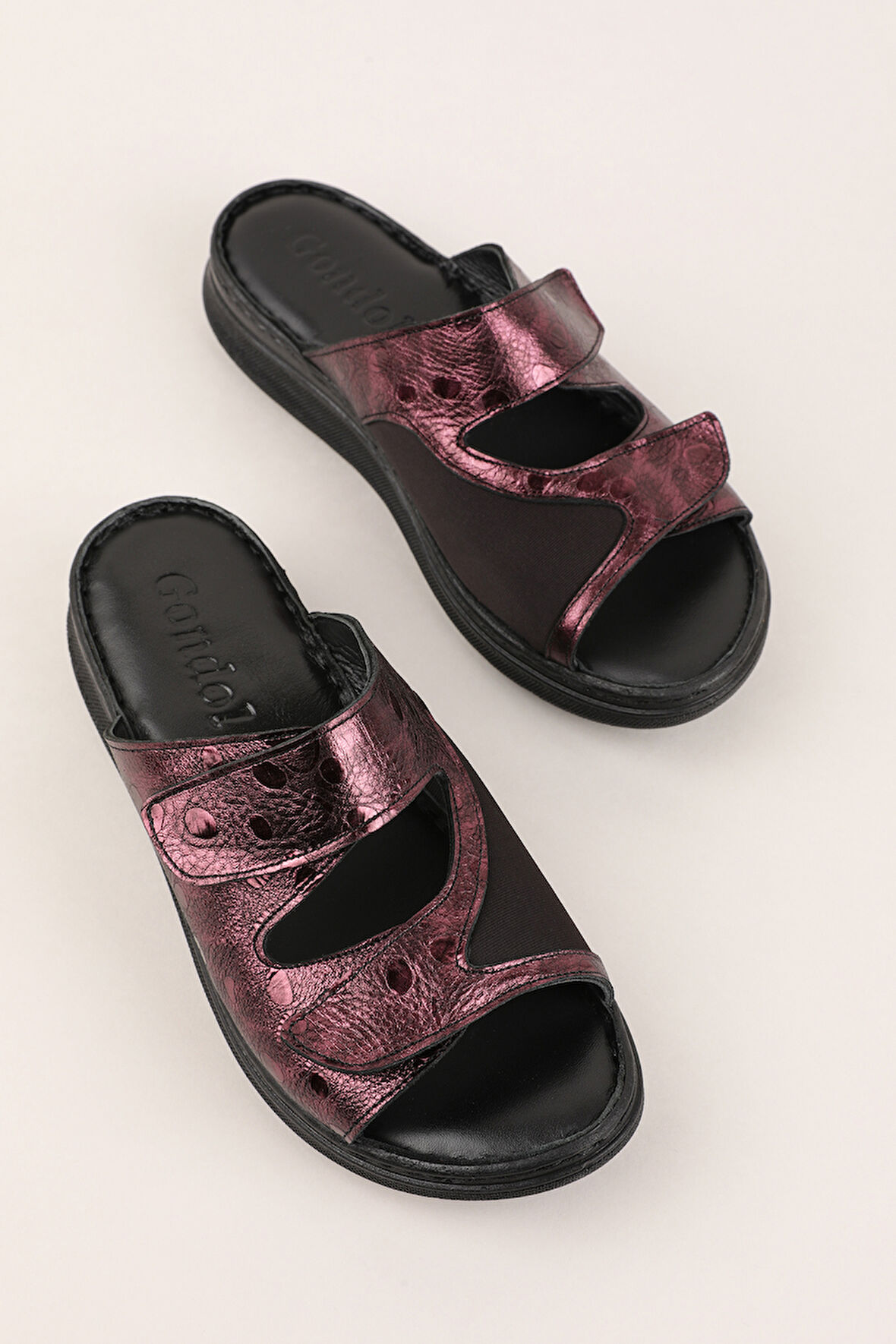 Gondol Hakiki Deri Kemik Çıkıntısına Özel Rahat Terlik irm.173 - Bordo - 41