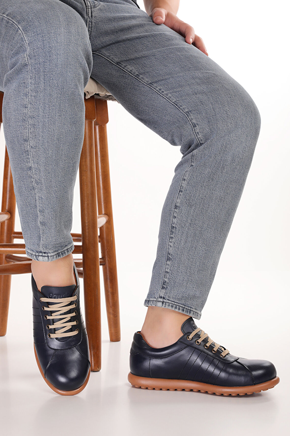 Gondol Içi Dışı Hakiki Deri Günlük Rahat Casual Ayakkabı Pelotaz - Lacivert - 45