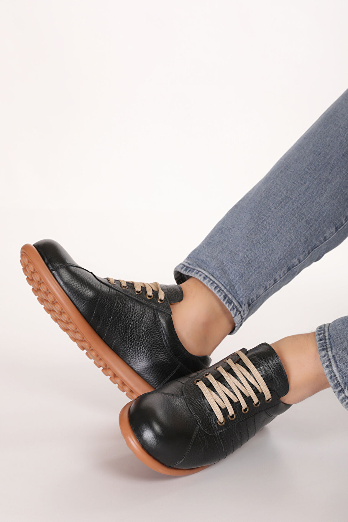 Gondol Içi Dışı Hakiki Deri Günlük Rahat Casual Ayakkabı Pelotaz - Siyah - 45