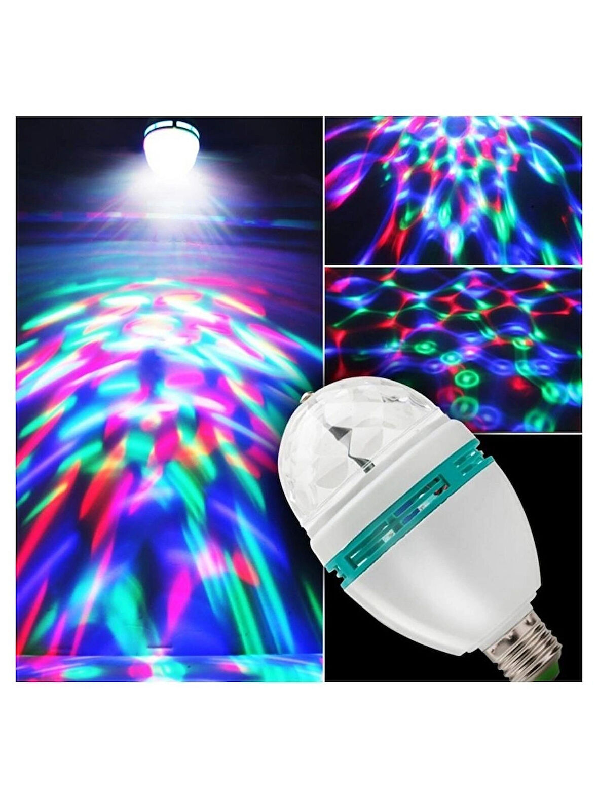 Disco Ampül Led Işıklı Döner Başlıklı