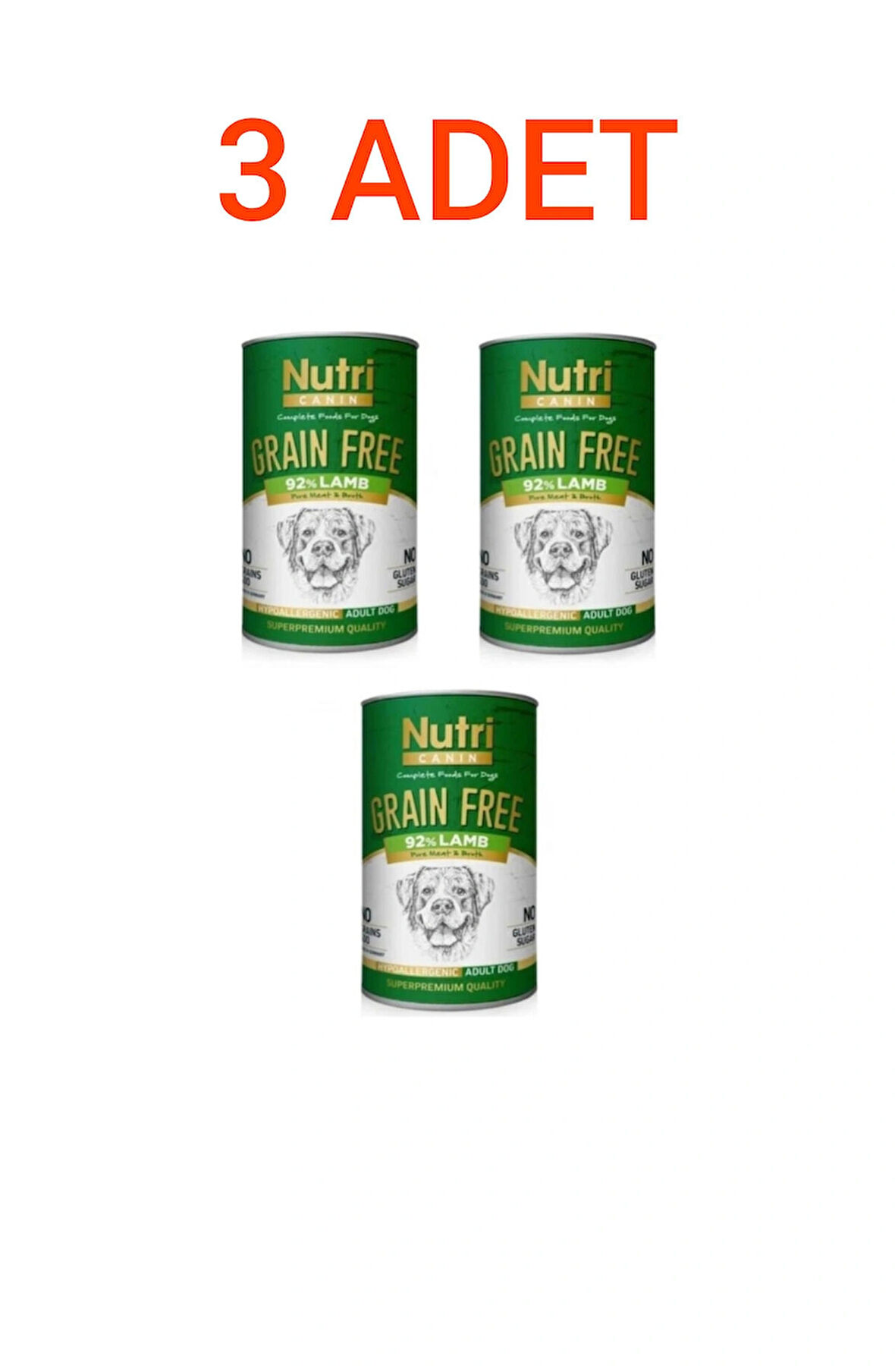 NUTRİ CANIN KUZU AROMALI YETİŞKİN KÖPEK KONSERVESİ 400GR. X3 ADET