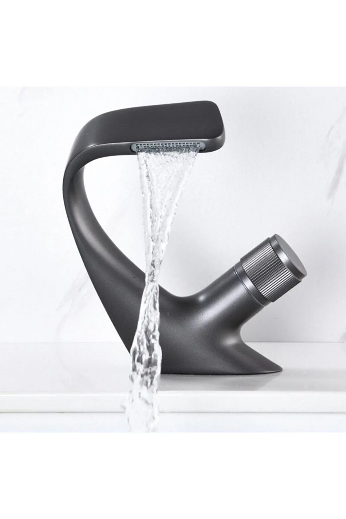 Banyo Lavabo Bataryası Antrasit Gri Şelale Tasarım Yeni 5 Yıl Garantili
