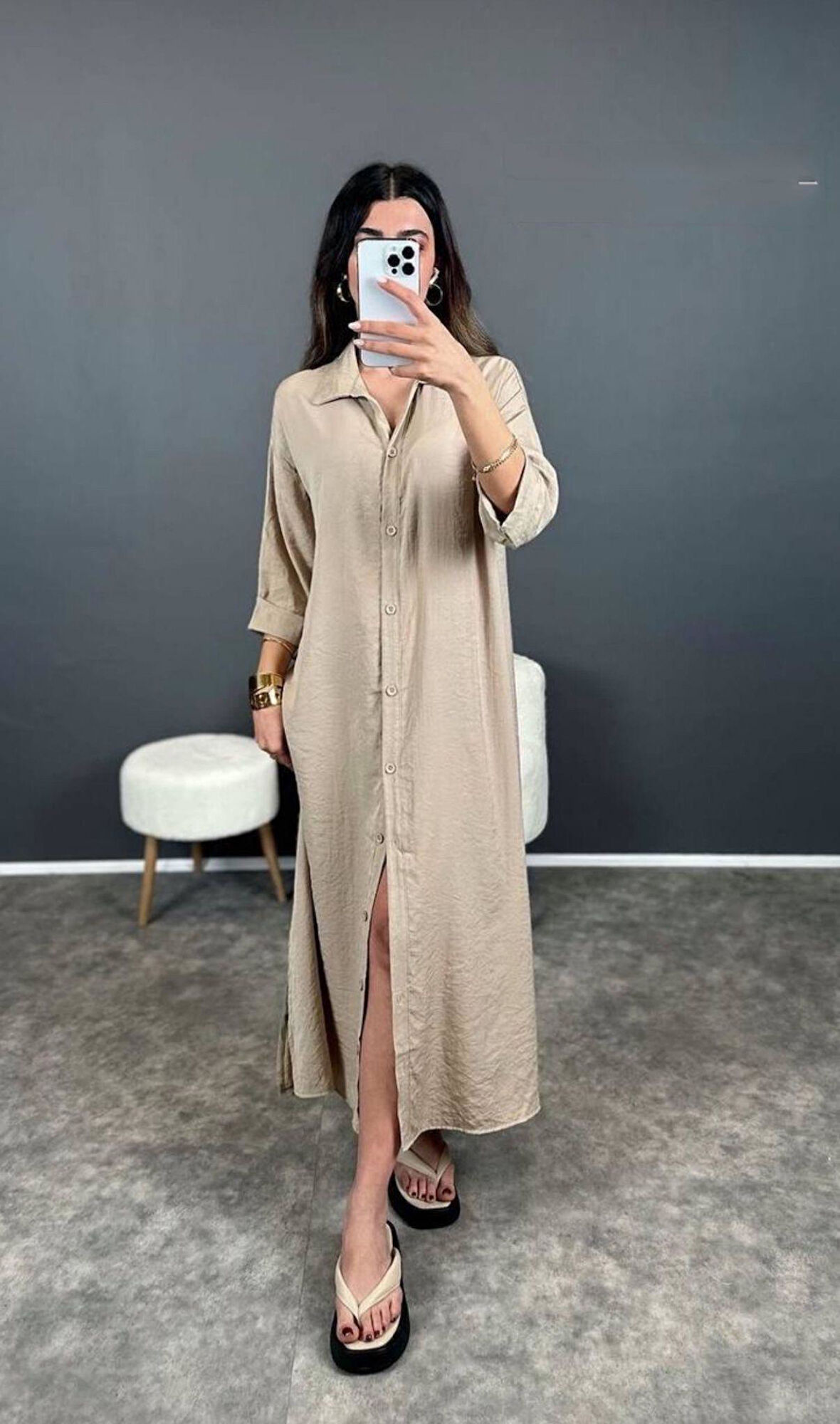 Rahat Kalıp Gömlek Elbise