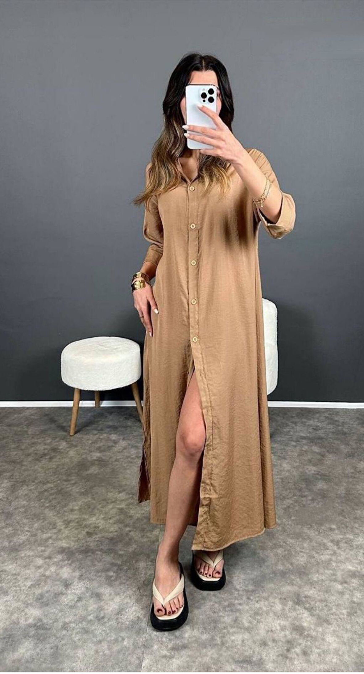 Rahat Kalıp Gömlek Elbise