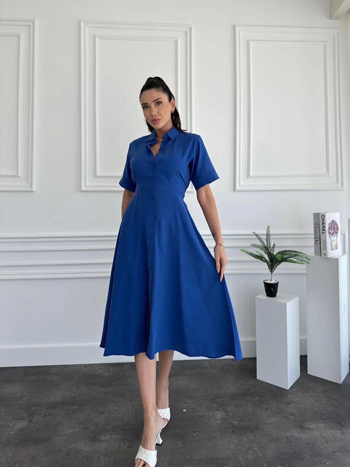 Belden Bağlamalı Elbise