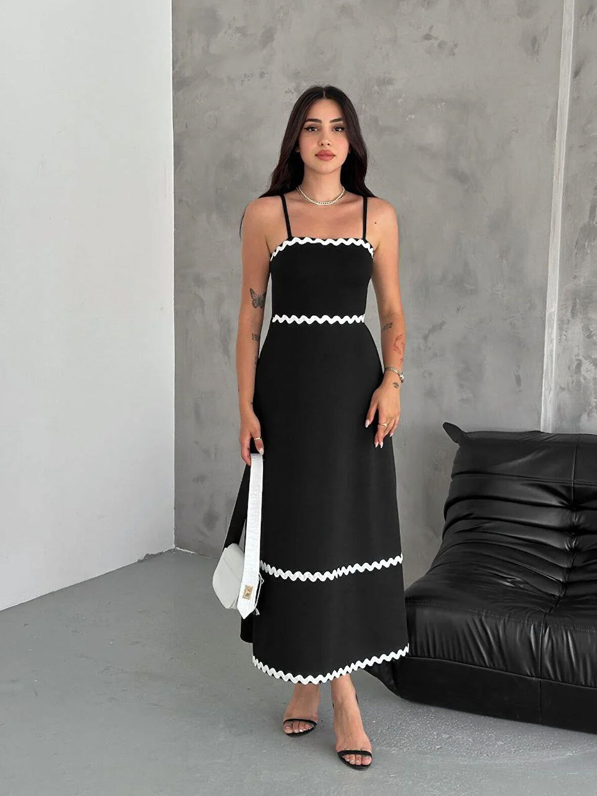 Askılı Krep Elbise