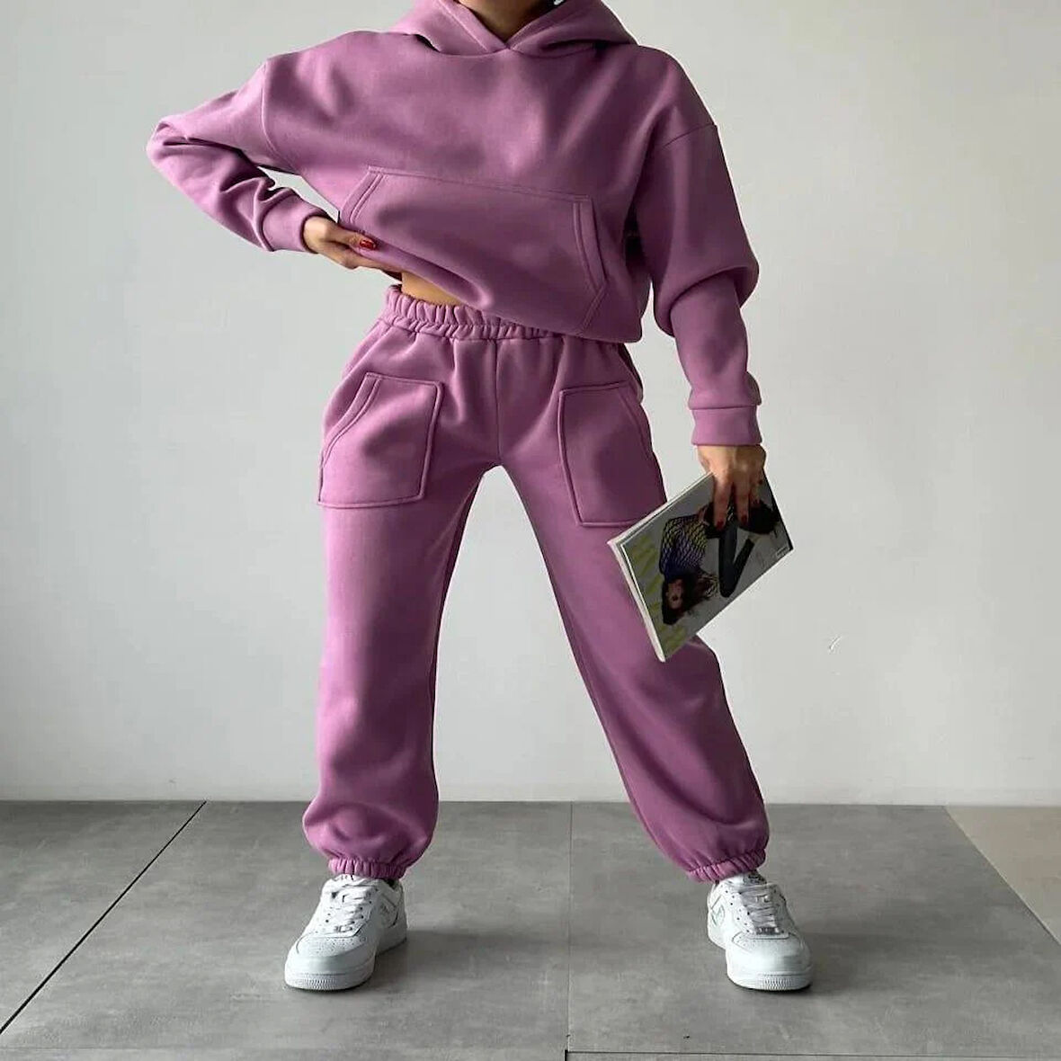 Üç İplik Şardonlu Rahat Eşofman Takımı 