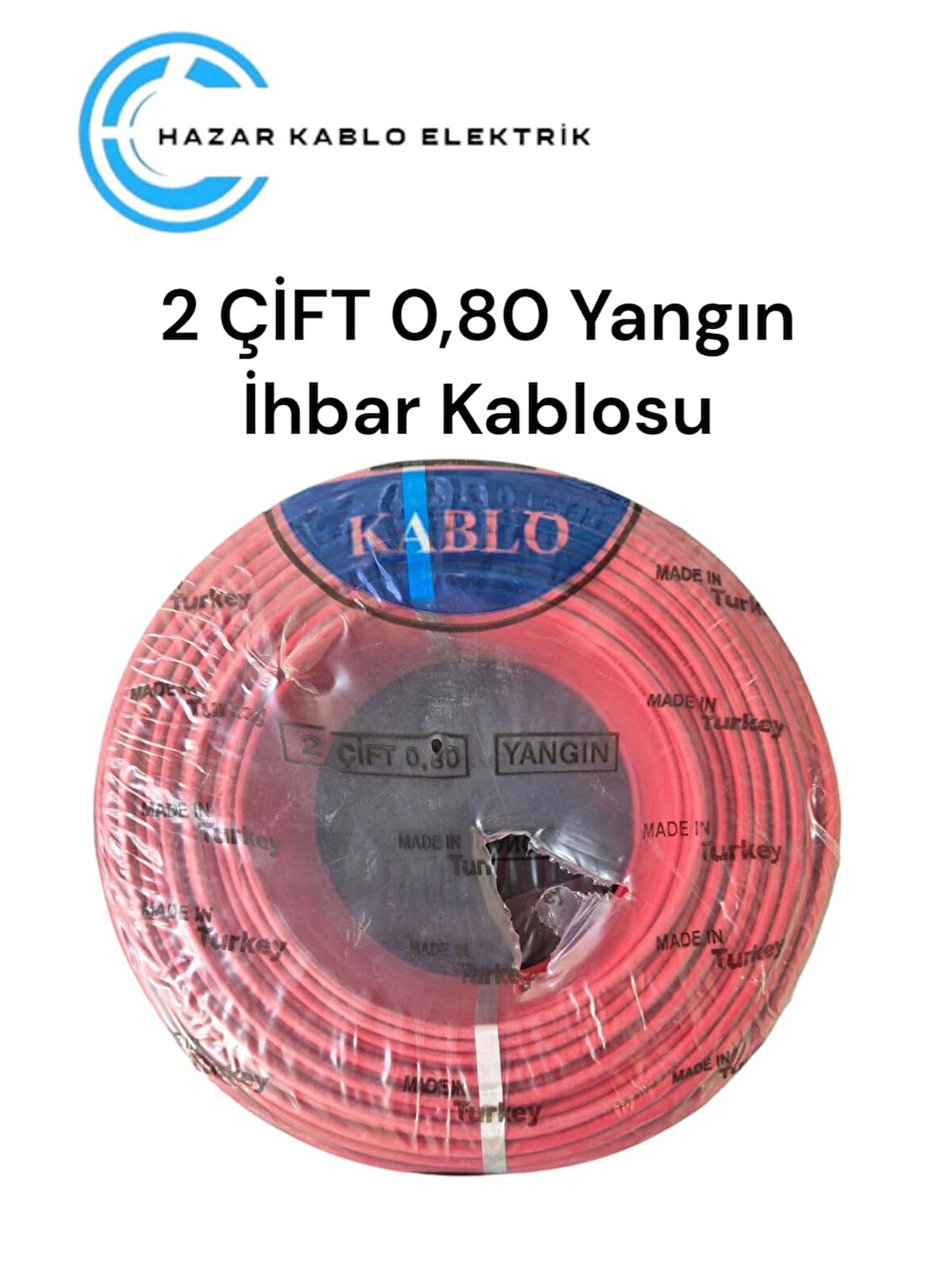 Yeşim Kablo 2x2x0.80 Mm+0.50 Yangın Alarm Kablosu 100 Metre