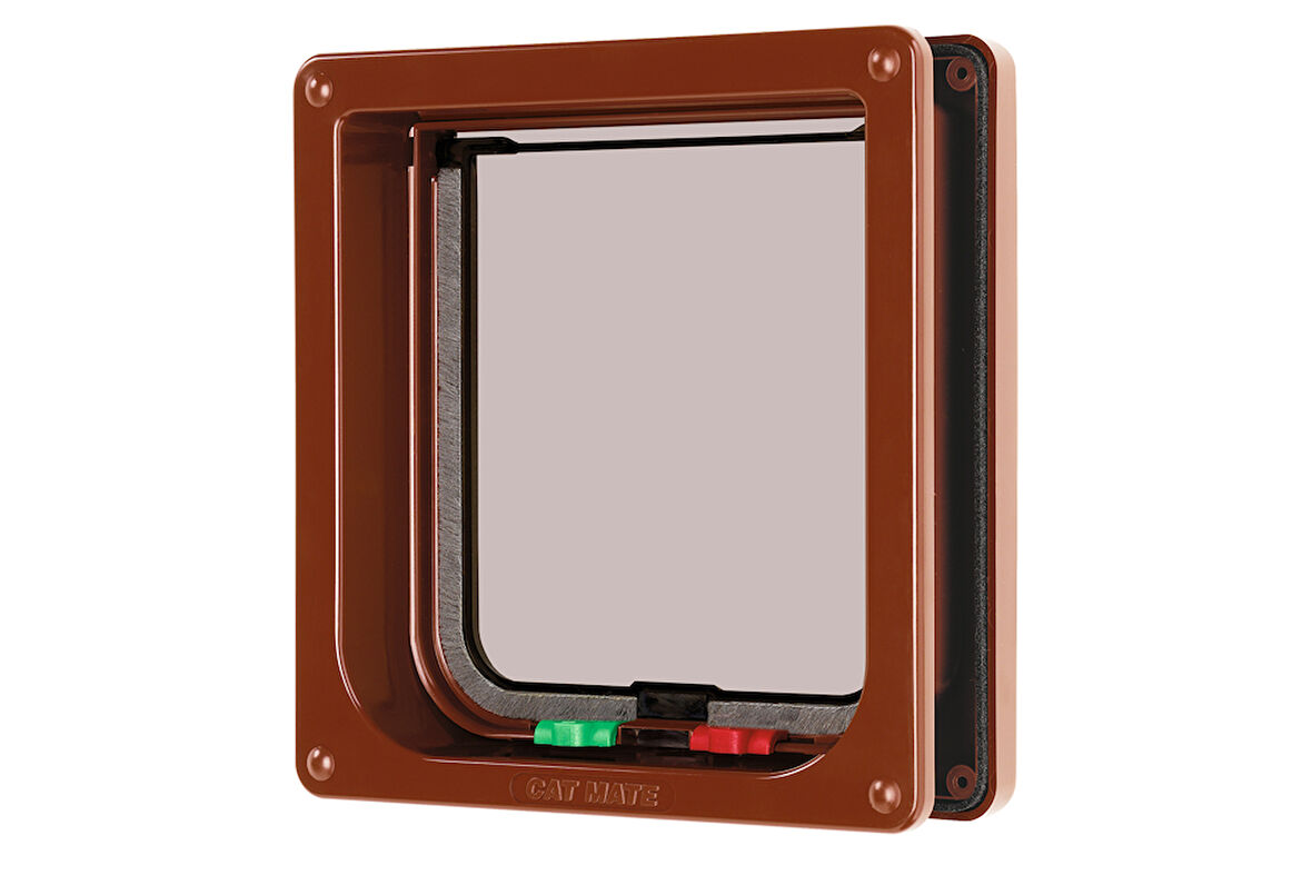 Beeztees CatMate Kedi Kapısı, Çift Yönlü, 2 fonksiyonlu, Kahverengi, 19,2x20cm