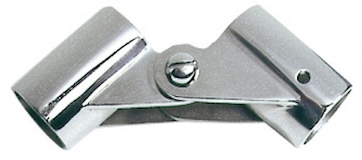 Tente üst köşe bağlantı parçası. Parlak AISI 316 paslanmaz çelik 25 mm