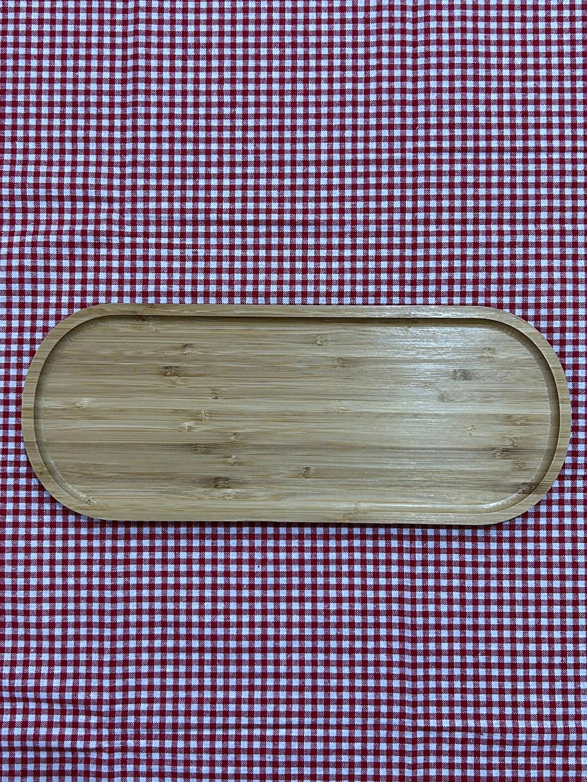 Oval Bambu Sunumluk Dekoratif Kahvaltı Sunumluğu