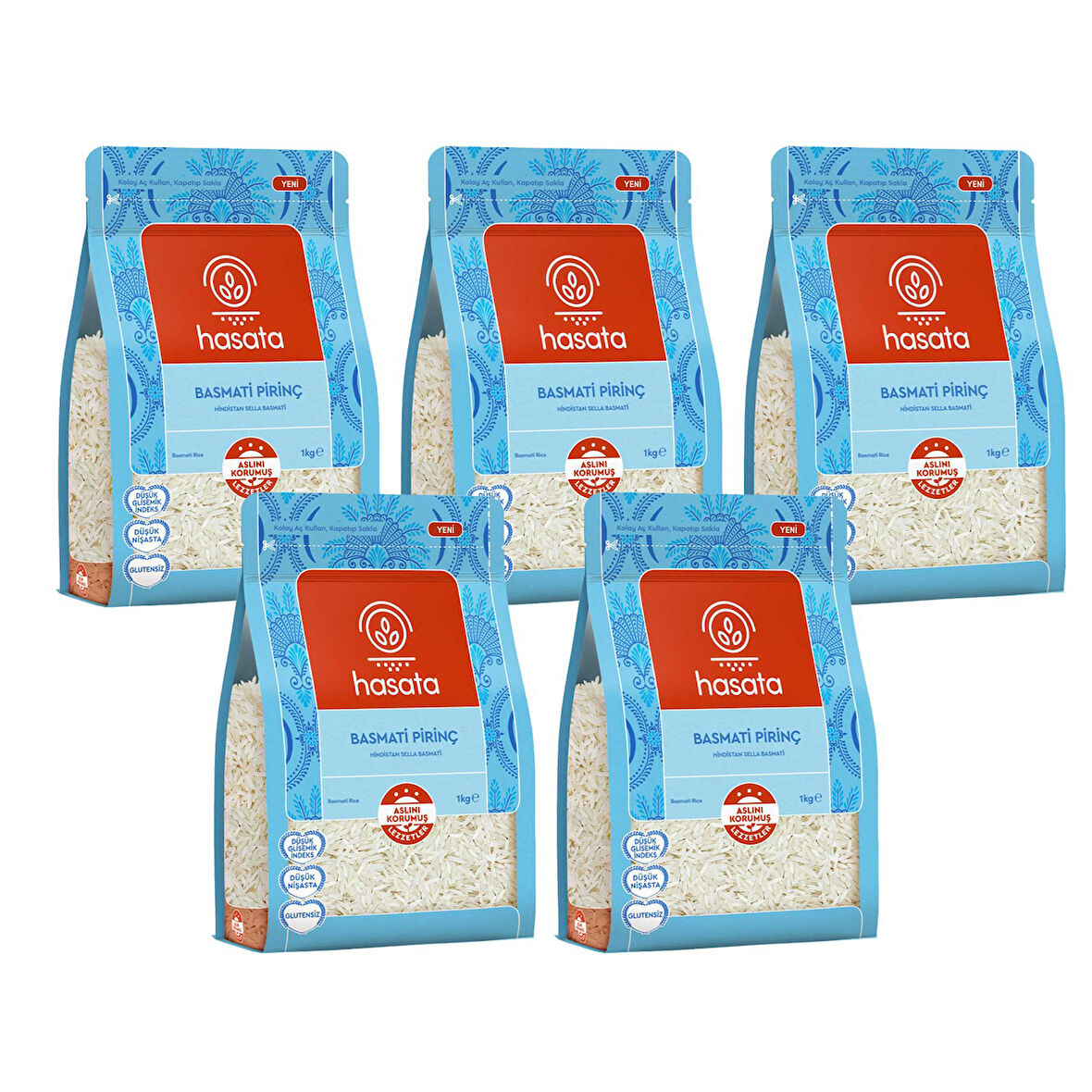 Hasata Basmati Pirinç 1 kg x 5 Adet